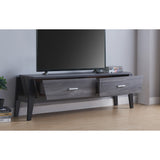 Contemporary Distressed Gray and Black TV Stand