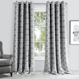 84? Silver Interlock Pattern Window Curtain Panel
