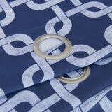 84? Navy Interlock Pattern Window Curtain Panel