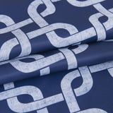 84? Navy Interlock Pattern Window Curtain Panel
