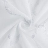 84? White Trellis Pattern Embroidered Window Curtain Panel
