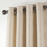 84" Taupe Linework Textured Window Curtain Panel