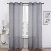 Set of Two 96"  Gray Shimmery Window Curtain Panels