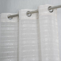 Set of Two 96"  Beige Shimmery Window Curtain Panels