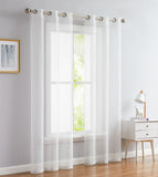 84? White Sprinkled Embellishment Window Curtain Panel