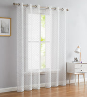 84? Silver Sprinkled Embellishment Window Curtain Panel