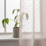84? Tan Ribbon Embellished Window Curtain Panel