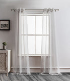 96? Gray Ribbon Embellished Window Curtain Panel