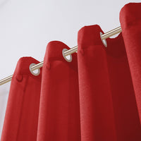 Set of Two 84"  Red Solid Modern Window Panels