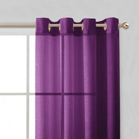 Set of Two 84"  Purple Solid Modern Window Panels