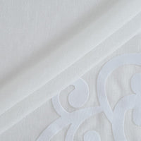 Set of Two 96"  White Velvet Applique Window Panels