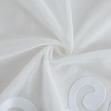 Set of Two 96"  White Velvet Applique Window Panels