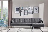 Modern Loft Gray Fabric Right Facing Sofa Bed