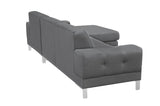 Mod Flare Dark Gray Fabric Right Facing Sectional Sofa