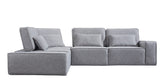 Mod Light Gray Fabric Right Facing Sectional Sofa with Ottoman