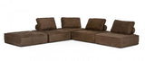 Modern Chocolate Brown Floor Pillow Modular Sectional Sofa