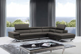 Modern Dark Gray Faux Leather Right Facing Sectional Sofa