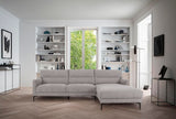 Contemporary Soft Gray Squared Edge Right Facing Sectional Sofa