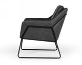 Industrial Grey Faux Leather And Black Accent Chair