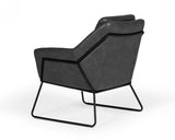 Industrial Grey Faux Leather And Black Accent Chair
