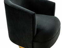 Modern Black and Gold Velvet Accent Chair