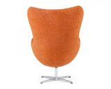 Stylish Mid Century Dark Orange Fabric Swivel Accent Chair