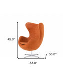 Stylish Mid Century Dark Orange Fabric Swivel Accent Chair