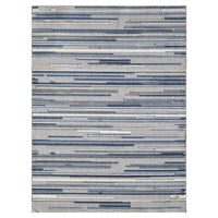 2? x 4? Blue Abstract Striped Indoor Outdoor Area Rug