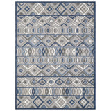 2? x 4? Gray Blue Aztec Pattern Indoor Outdoor Area Rug