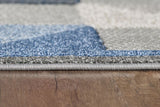 2? x 4? Blue Gray Triangle Indoor Outdoor Area Rug