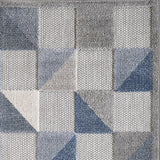 3? x 5? Blue Gray Triangle Indoor Outdoor Area Rug