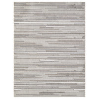 3? x 5? Gray Abstract Striped Indoor Outdoor Area Rug