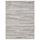 5? x 7? Gray Abstract Striped Indoor Outdoor Area Rug