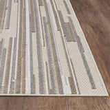 5? x 7? Gray Abstract Striped Indoor Outdoor Area Rug