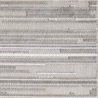 5? x 7? Gray Abstract Striped Indoor Outdoor Area Rug