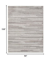 8? x 10? Gray Abstract Striped Indoor Outdoor Area Rug