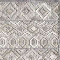 2? x 4? Gray Ivory Aztec Pattern Indoor Outdoor Area Rug