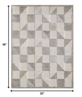 2? x 4? Gray Triangle Indoor Outdoor Area Rug