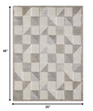 2? x 4? Gray Triangle Indoor Outdoor Area Rug