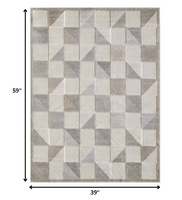 3? x 5? Gray Triangle Indoor Outdoor Area Rug