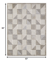 5? x 7? Gray Triangle Indoor Outdoor Area Rug