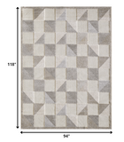 8? x 10? Gray Triangle Indoor Outdoor Area Rug