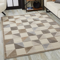 8? x 10? Gray Triangle Indoor Outdoor Area Rug