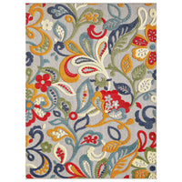 5? x 7? Multi Jacobean Floral Indoor Outdoor Area Rug