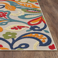 5? x 7? Multi Jacobean Floral Indoor Outdoor Area Rug