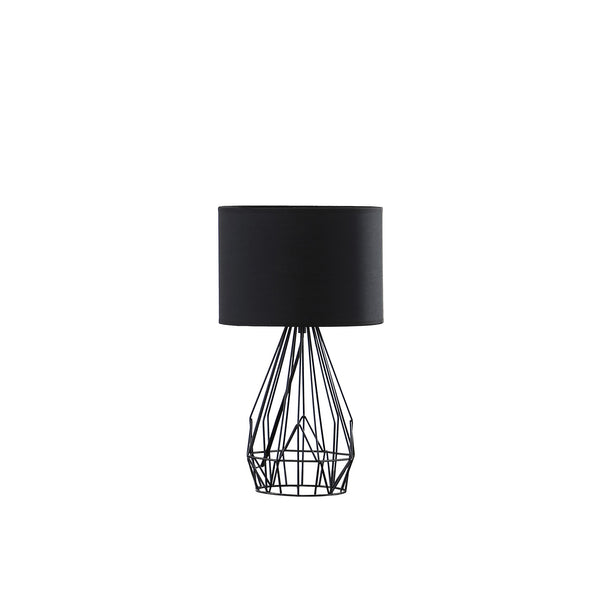 18? Asymmetric Black Cage Metal Table Lamp