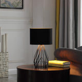 18? Asymmetric Black Cage Metal Table Lamp