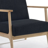 31" Black and Natural Oak Low Seat Modern Armchair