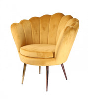 34" Modern Golden Seashell Accent Chair