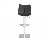 Industrial 43" Black Faux Leather Adjustable Bar Stool